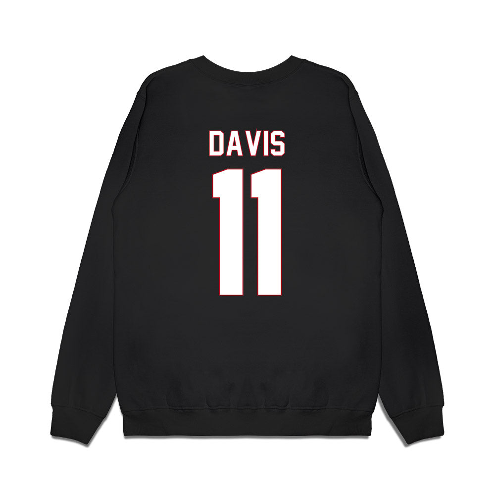 Utah Tech - NCAA Men's Basketball : Tanner Davis - Vintage Basketball Premium Crewneck Sweatshirt-1