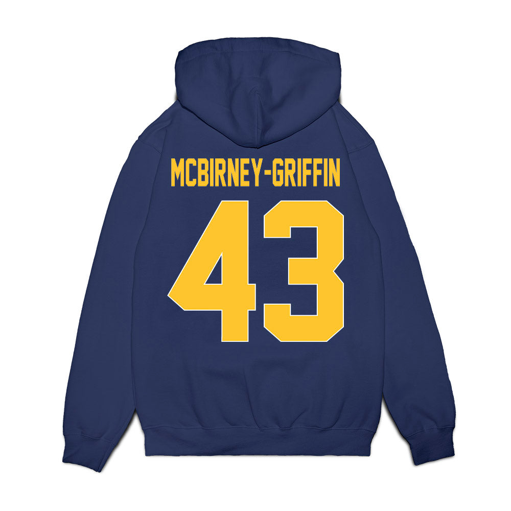 UCI - NCAA Men's Basketball : Akiva McBirney-Griffin - Vintage Basketball Shersey Fleece Hooded Sweatshirt-1