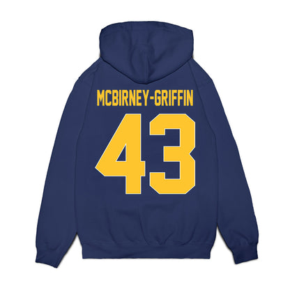 UCI - NCAA Men's Basketball : Akiva McBirney-Griffin - Vintage Basketball Shersey Fleece Hooded Sweatshirt-1