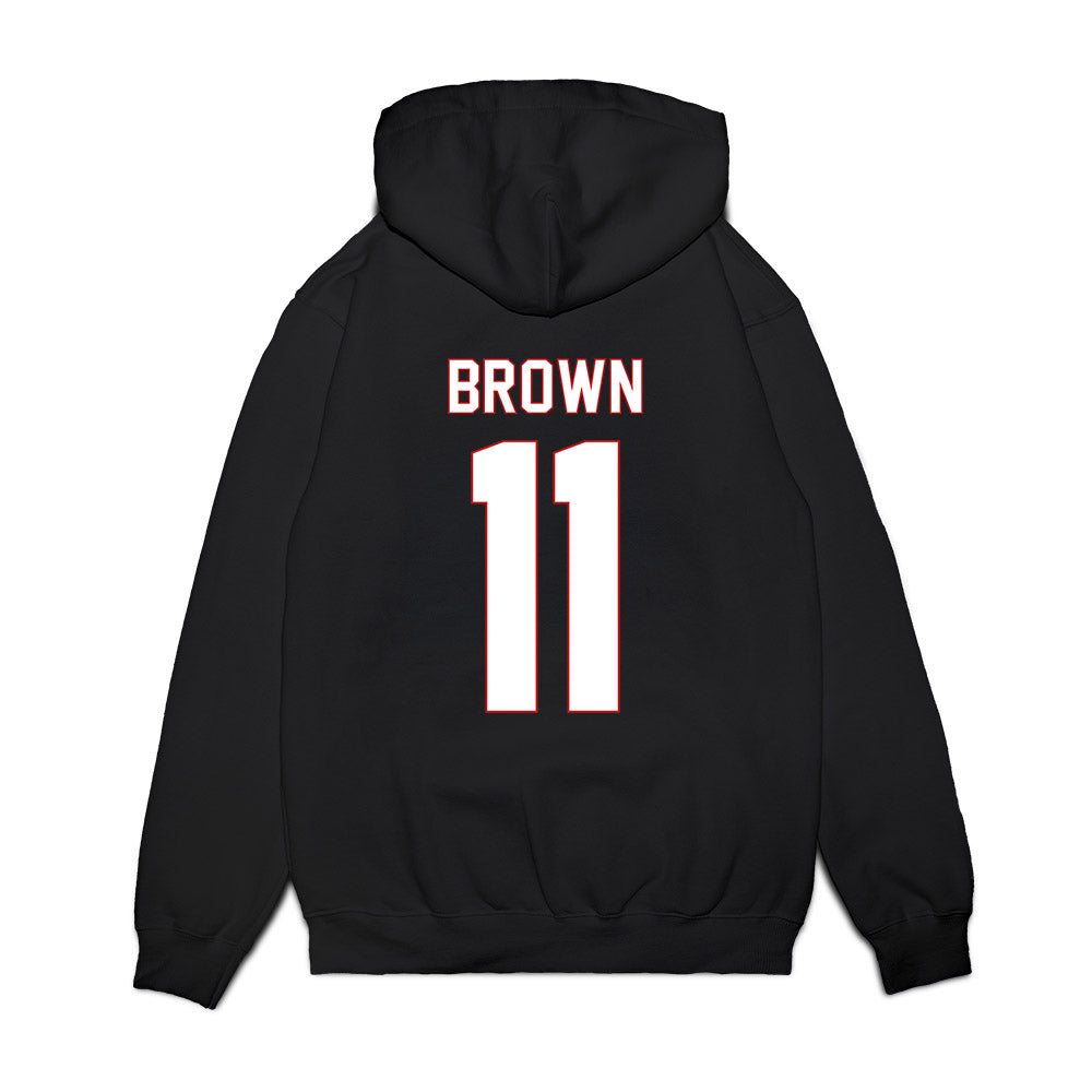 Davidson - NCAA Men's Basketball : Sam Brown - Vintage Shersey Premium Hooded Sweatshirt-1