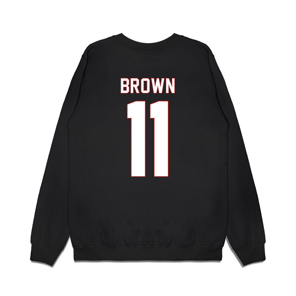 Davidson - NCAA Men's Basketball : Sam Brown - Vintage Shersey Premium Crewneck Sweatshirt-1