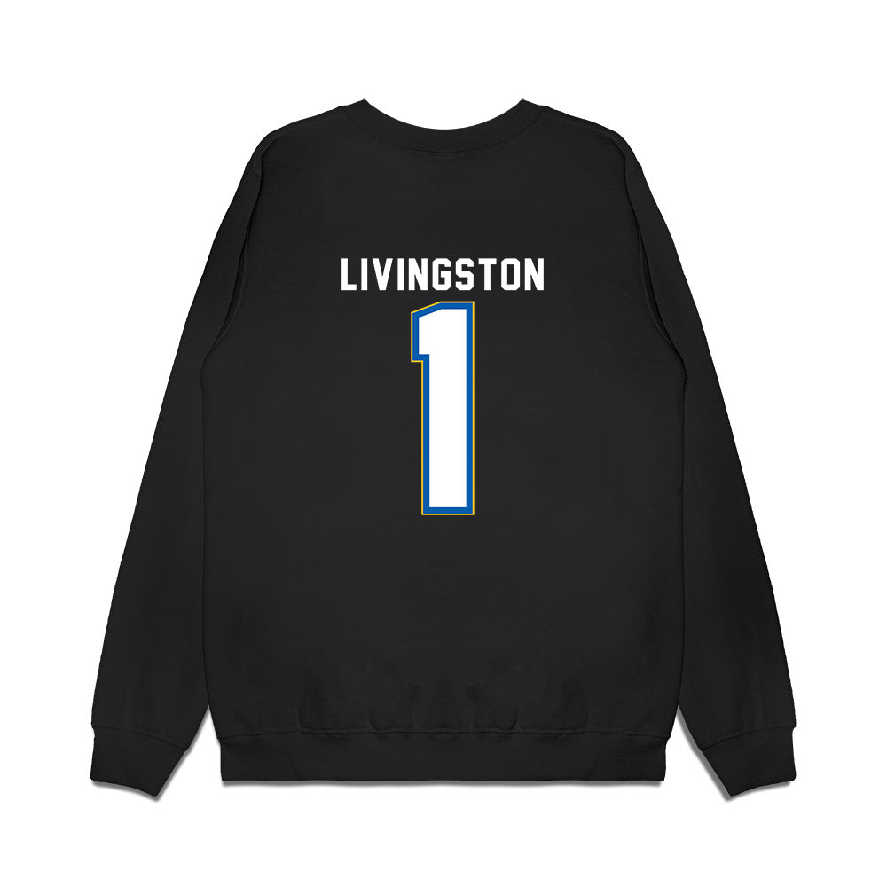 TAMUK - NCAA Men's Basketball : James Livingston - Vintage Basketball Shersey Premium Crewneck Sweatshirt-1