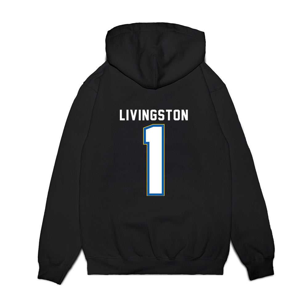 TAMUK - NCAA Men's Basketball : James Livingston - Vintage Basketball Shersey Premium Hooded Sweatshirt-1