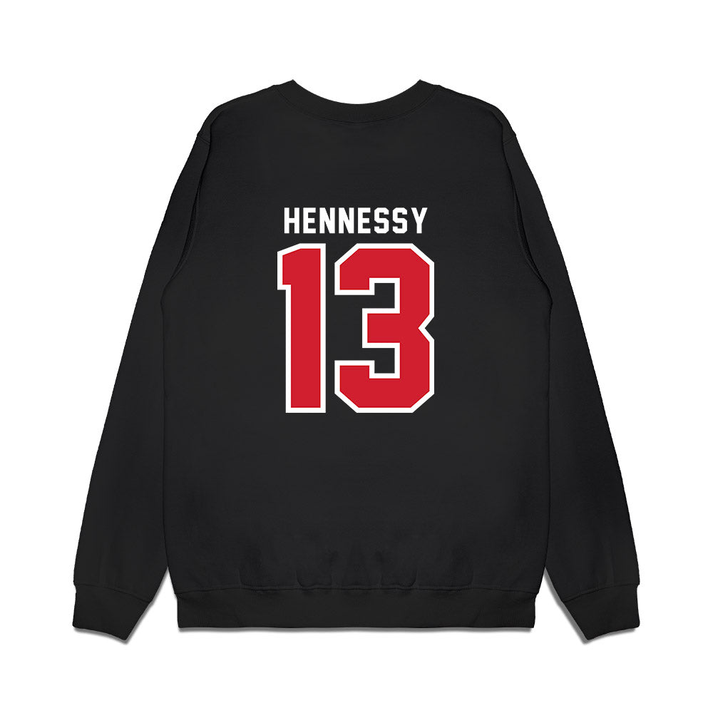Bradley - NCAA Men's Basketball : Sam Hennessy - Vintage Basketball Shersey Premium Crewneck Sweatshirt-1