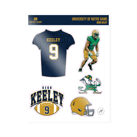 Notre Dame - NCAA Football : Keon Keeley - Sticker Sheet-0