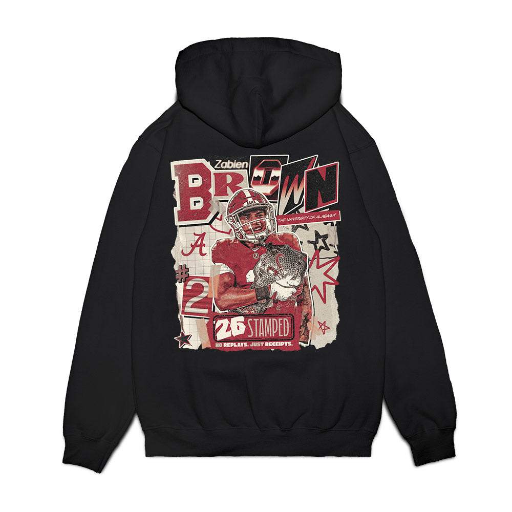 Alabama - NCAA Football : Zabien Brown - 25 season moments Premium Hooded Sweatshirt-1