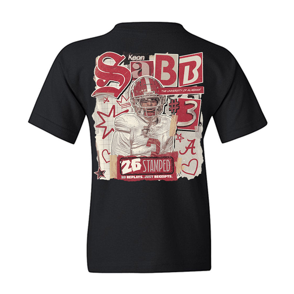 Alabama - NCAA Football : Keon Sabb - 25 season moments Youth T-Shirt-1