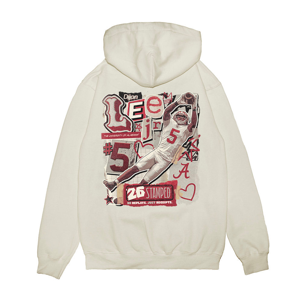 Alabama - NCAA Football : Dijon Lee Jr. - 25 season moments Premium Hooded Sweatshirt-1
