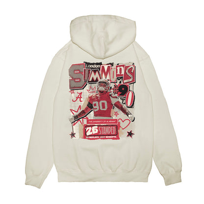 Alabama - NCAA Football : London Simmons - 25 season moments Premium Hooded Sweatshirt-1