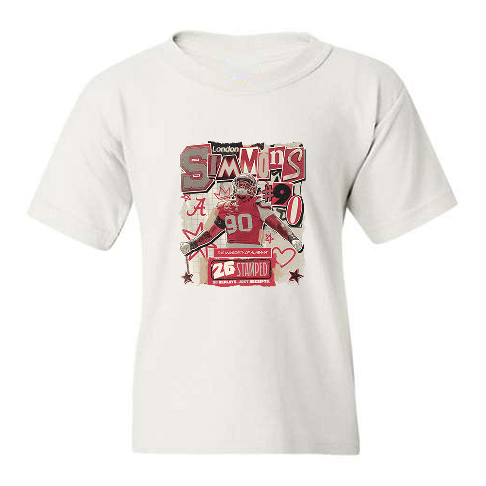 Alabama - NCAA Football : London Simmons - 25 season moments Youth T-Shirt-0
