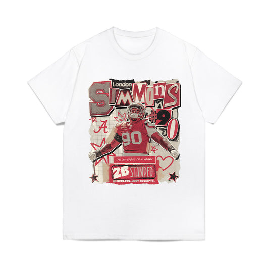 Alabama - NCAA Football : London Simmons - 25 season moments Comfort Colors T-Shirt-0