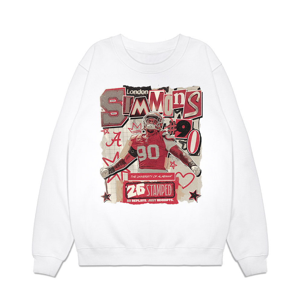 Alabama - NCAA Football : London Simmons - 25 season moments Premium Crewneck Sweatshirt-0
