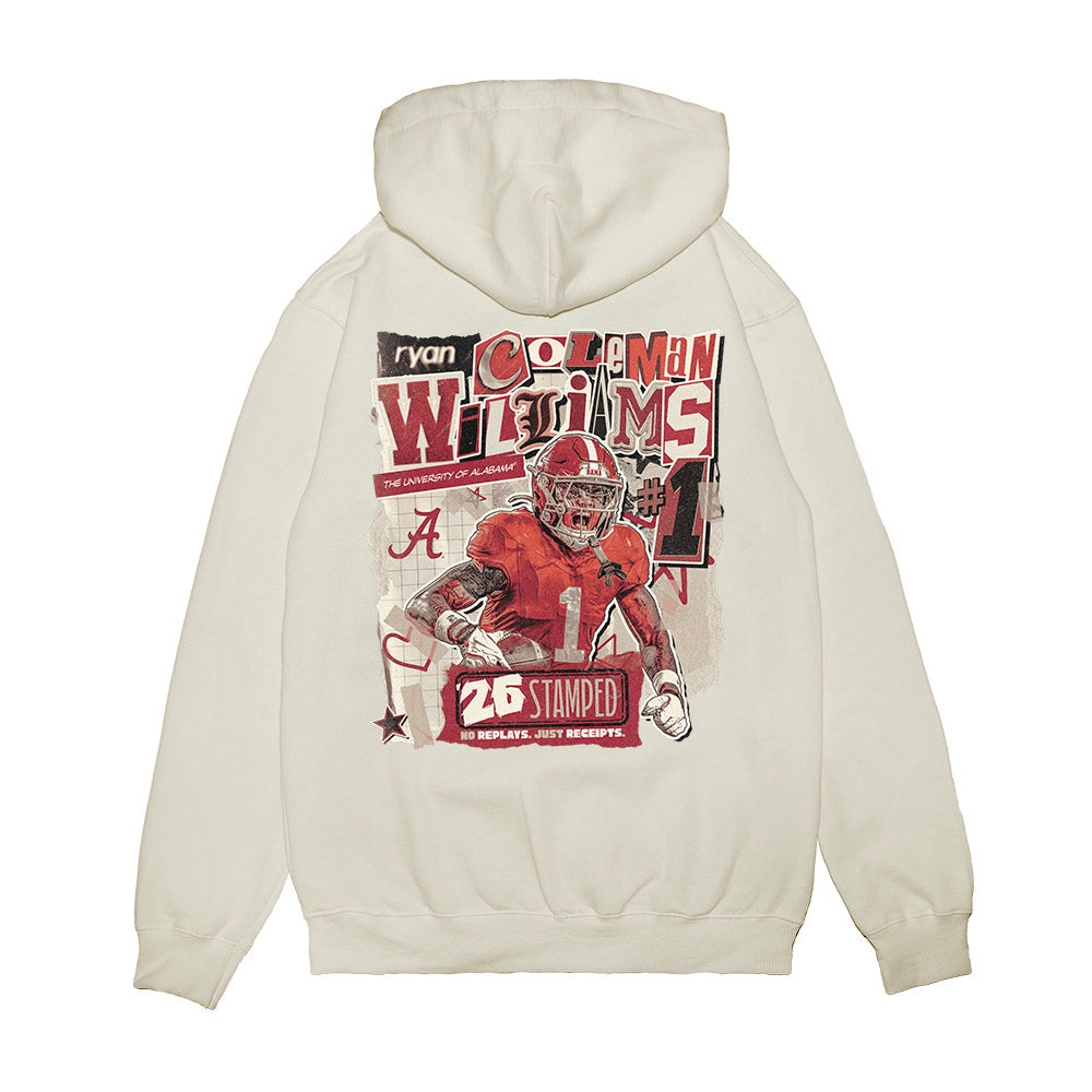 Alabama - NCAA Football : Ryan Coleman-Williams - 25 season moments Premium Hooded Sweatshirt-1