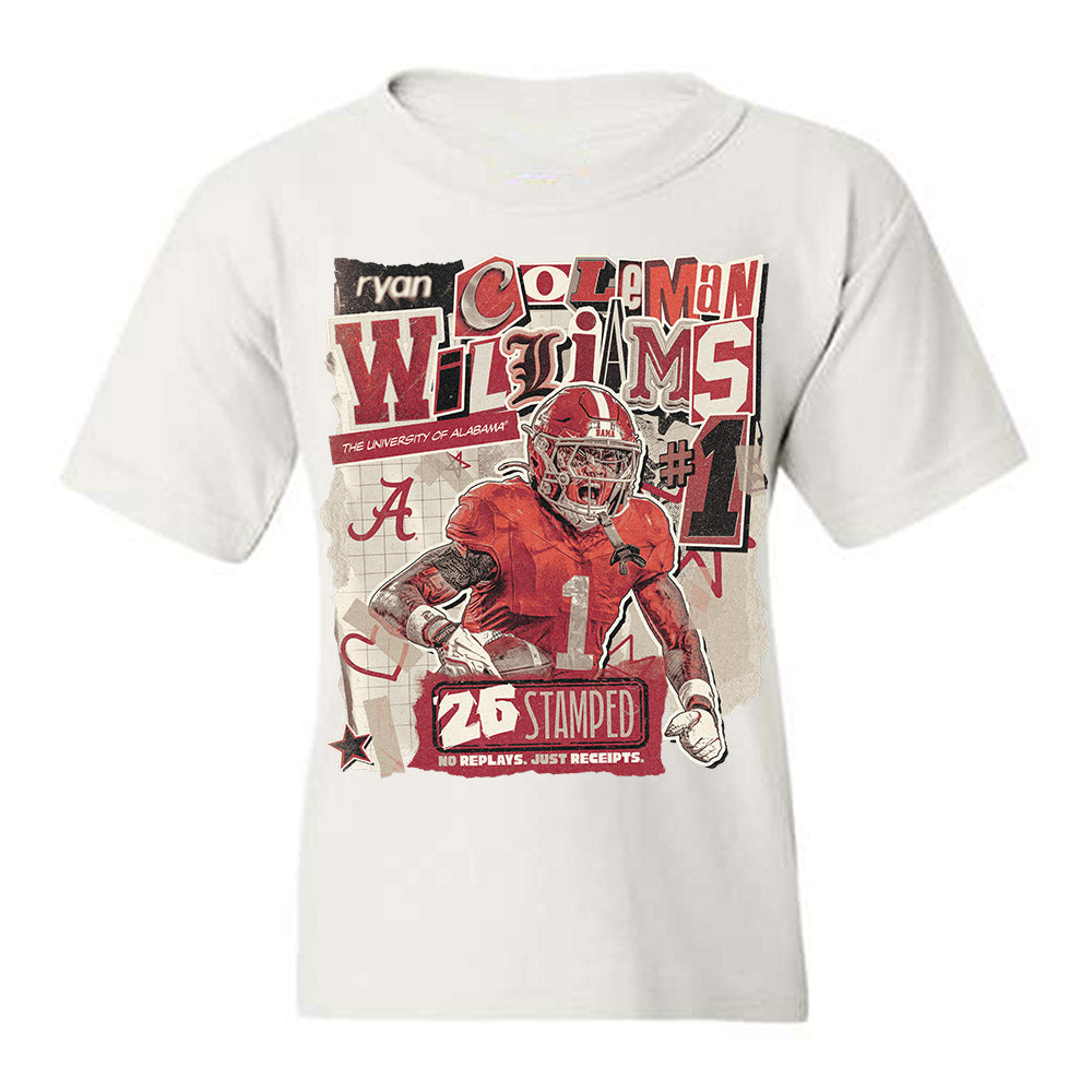 Alabama - NCAA Football : Ryan Coleman-Williams - 25 season moments Youth T-Shirt-0