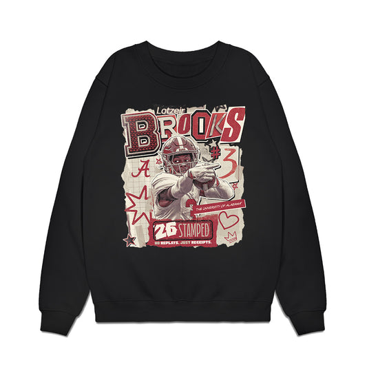 Alabama - NCAA Football : Lotzeir Brooks - 25 season moments Premium Crewneck Sweatshirt-0