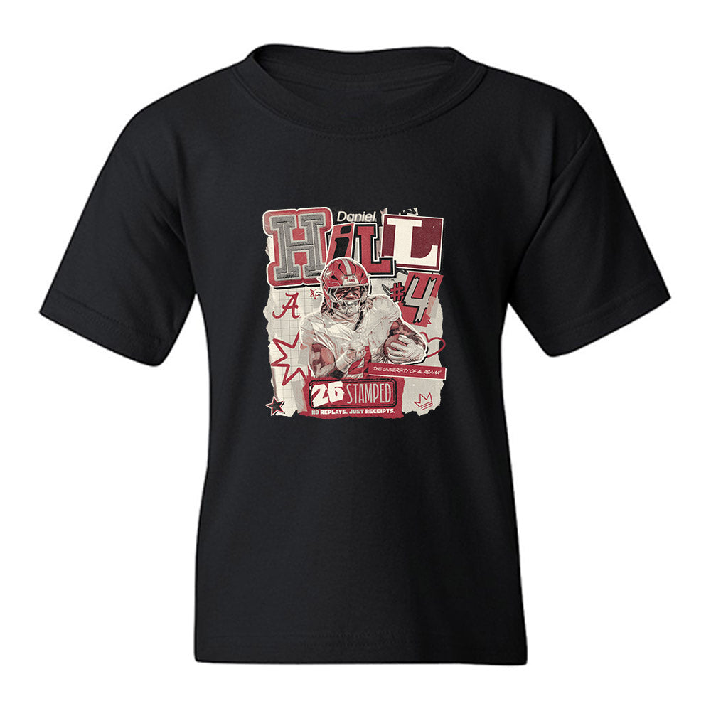 Alabama - NCAA Football : Daniel Hill - Stamped Youth T-Shirt-0