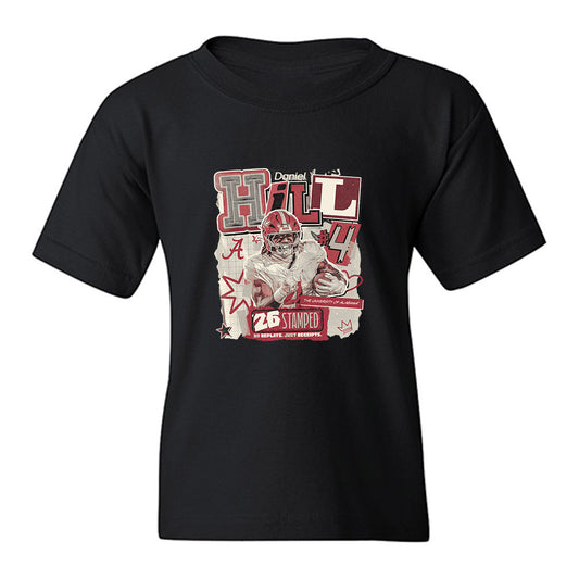 Alabama - NCAA Football : Daniel Hill - Stamped Youth T-Shirt-0