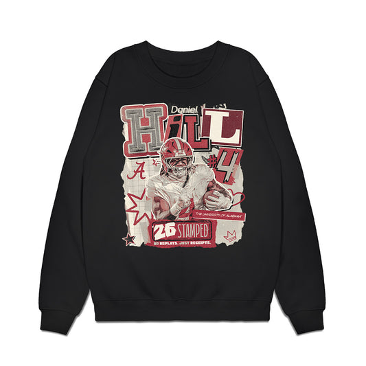 Alabama - NCAA Football : Daniel Hill - Stamped Premium Crewneck Sweatshirt-0