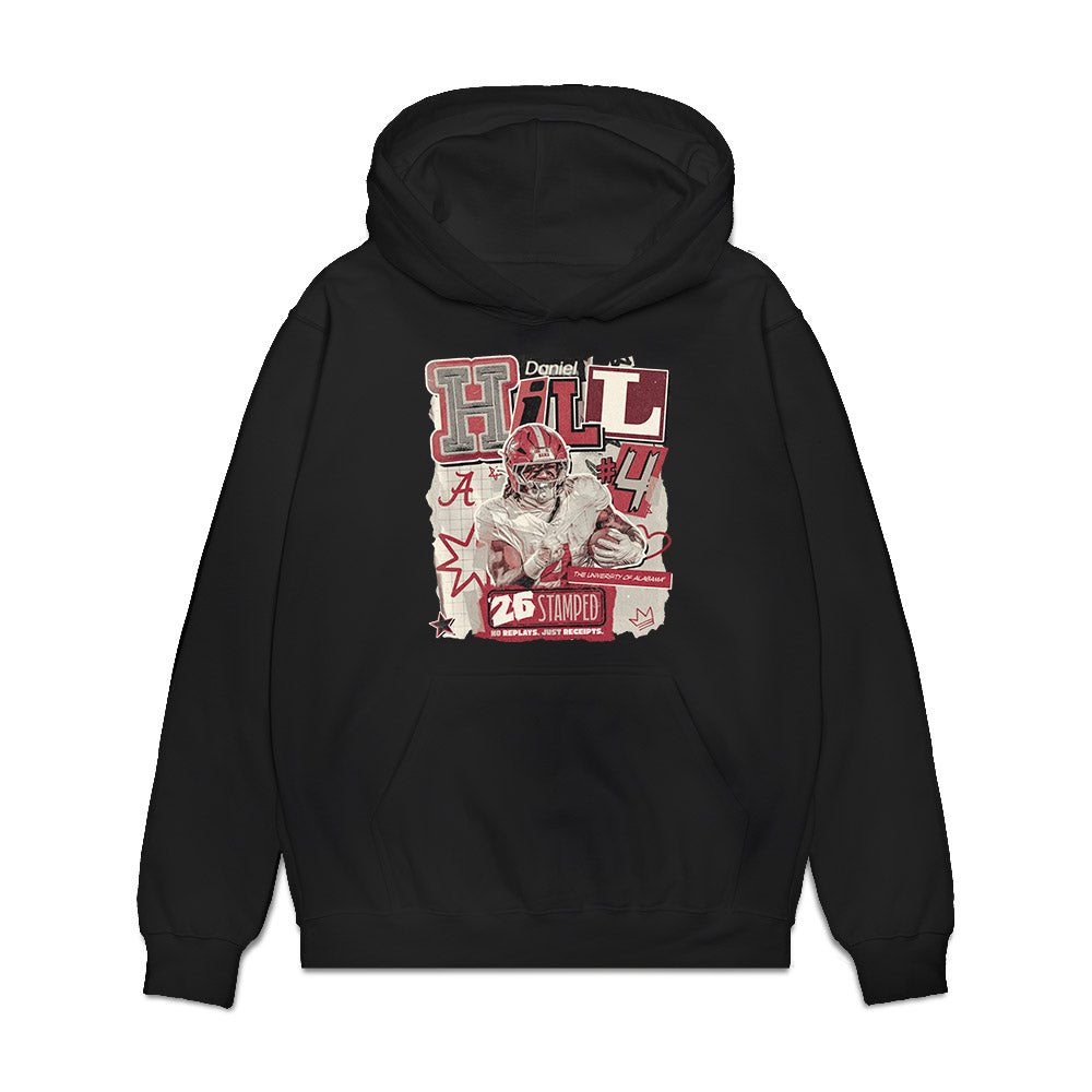 Alabama - NCAA Football : Daniel Hill - Stamped Premium Hooded Sweatshirt-0
