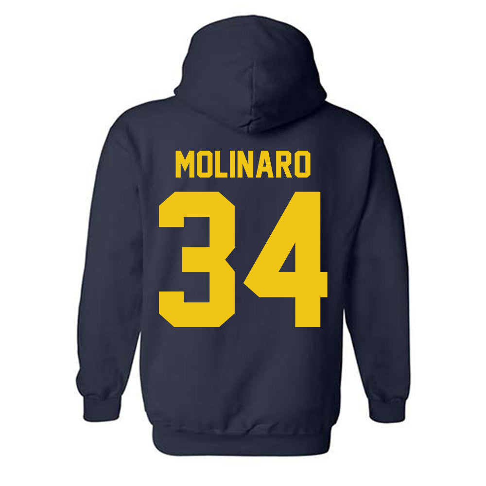 Michigan - NCAA Men's Ice Hockey : Julian Molinaro - Vintage Shersey Hooded Sweatshirt-1