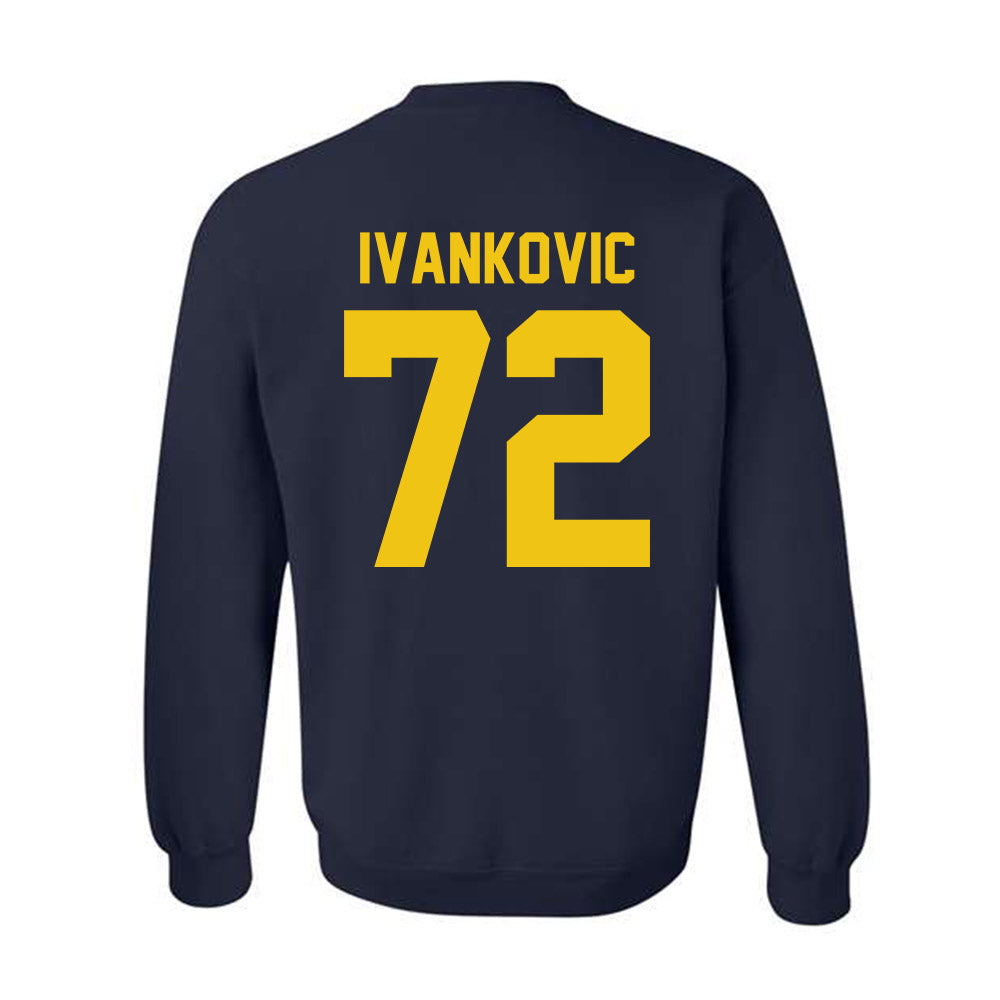 Michigan - NCAA Men's Ice Hockey : Jack Ivankovic - Vintage Shersey Crewneck Sweatshirt-1