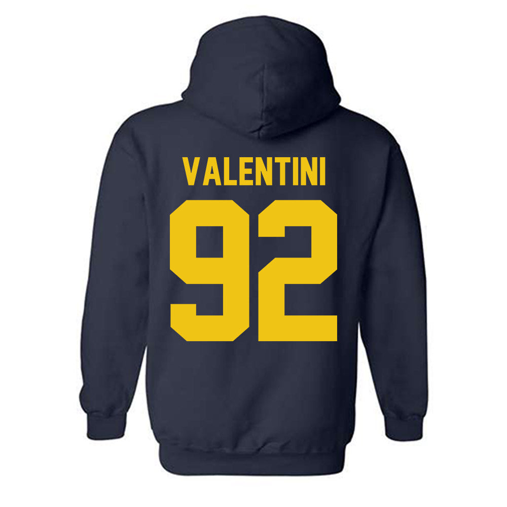 Michigan - NCAA Men's Ice Hockey : Adam Valentini - Vintage Shersey Hooded Sweatshirt-1