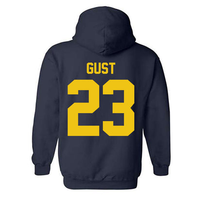 Michigan - NCAA Men's Ice Hockey : Miles Gust - Vintage Shersey Hooded Sweatshirt-1