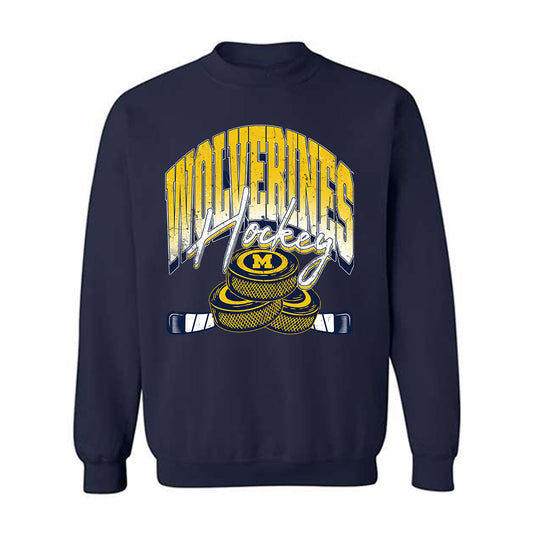 Michigan - NCAA Men's Ice Hockey : Josh Orrico - Vintage Shersey Crewneck Sweatshirt-0
