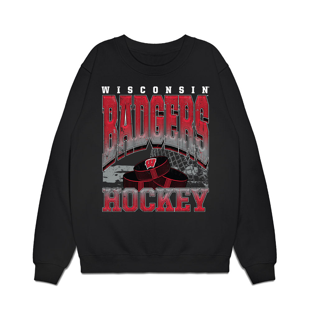 Wisconsin - NCAA Women's Ice Hockey : Finley McCarthy - Vintage Hockey Premium Crewneck Sweatshirt-0