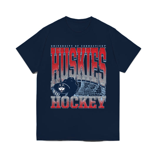 UConn - NCAA Men's Ice Hockey : Carlin Dezainde - Vintage Comfort Colors T-Shirt-0