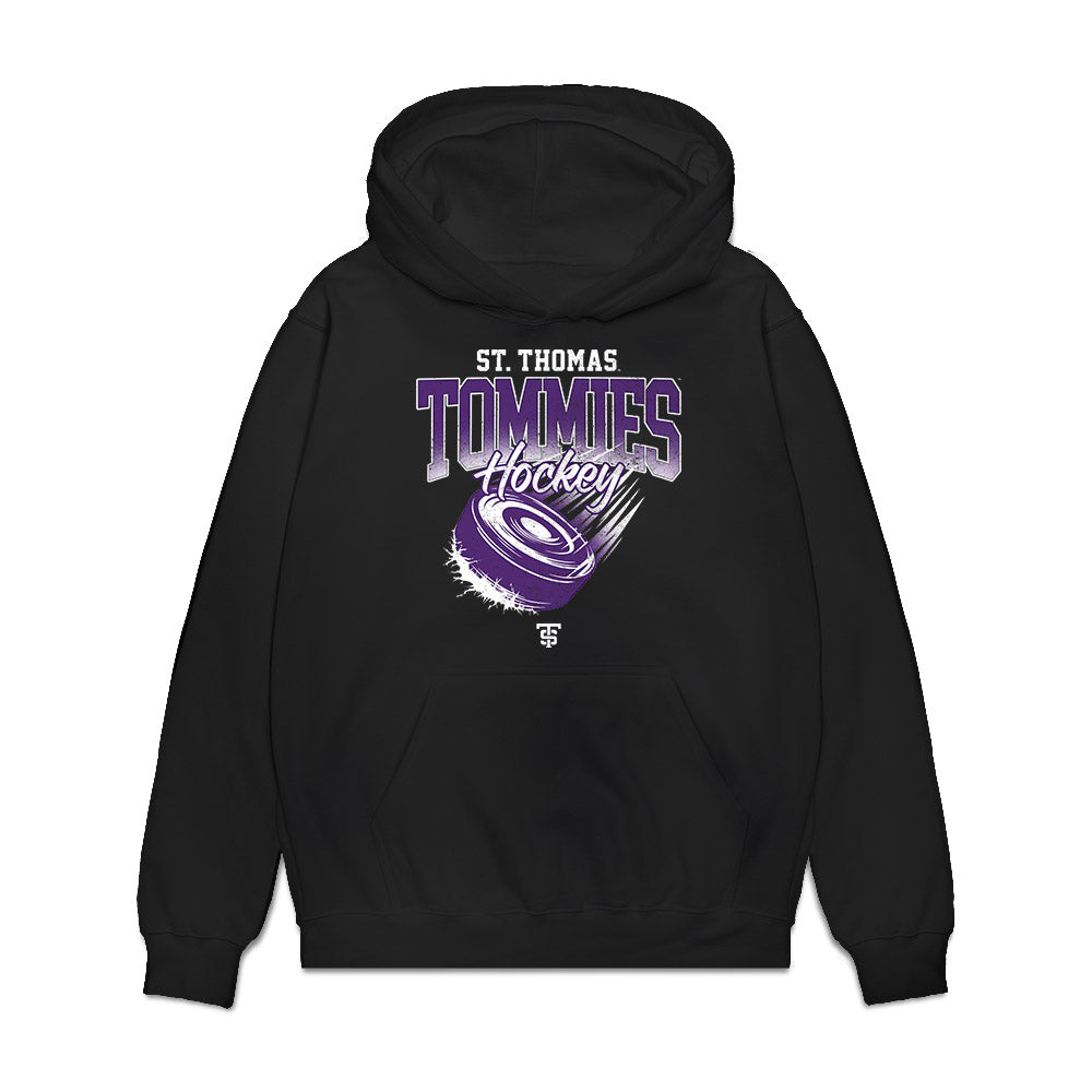 UST - NCAA Men's Ice Hockey : Dylan Godbout - Vintage Shersey Premium Hooded Sweatshirt-0