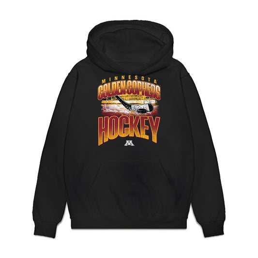 Minnesota - NCAA Men's Ice Hockey : Javon Moore - Vintage Shersey Premium Hooded Sweatshirt-0