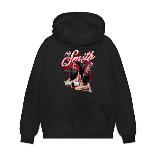 Georgia - NCAA Women's Gymnastics : Lily Smith - Collage Premium Hooded Sweatshirt-0