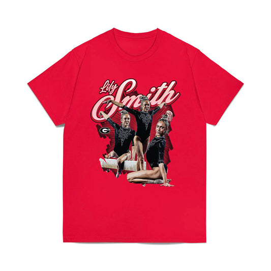 Georgia - NCAA Women's Gymnastics : Lily Smith - Collage Comfort Colors T-Shirt-0
