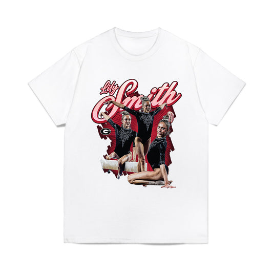 Georgia - NCAA Women's Gymnastics : Lily Smith - Collage Comfort Colors T-Shirt-0
