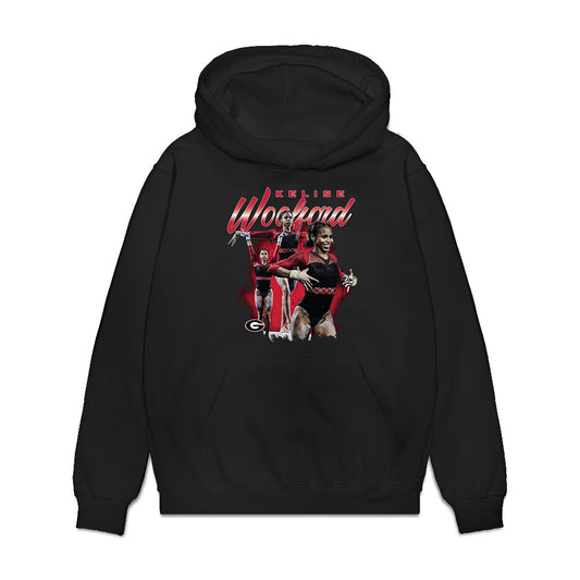 Georgia - NCAA Women's Gymnastics : Kelise Woolford - Collage Premium Hooded Sweatshirt-0