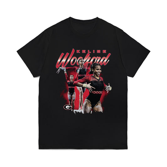 Georgia - NCAA Women's Gymnastics : Kelise Woolford - Collage Comfort Colors T-Shirt-0