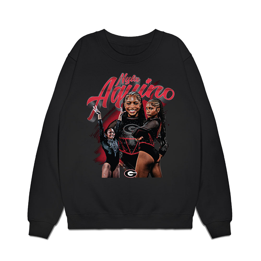 Georgia - NCAA Women's Gymnastics : Nyla Aquino - Collage Premium Crewneck Sweatshirt-0