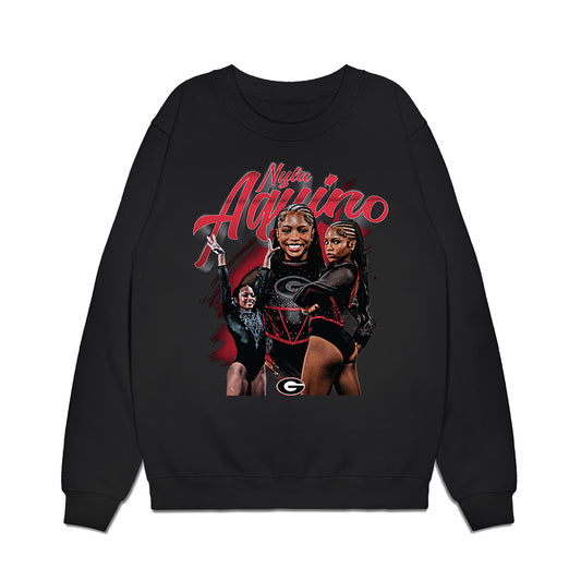 Georgia - NCAA Women's Gymnastics : Nyla Aquino - Collage Premium Crewneck Sweatshirt-0
