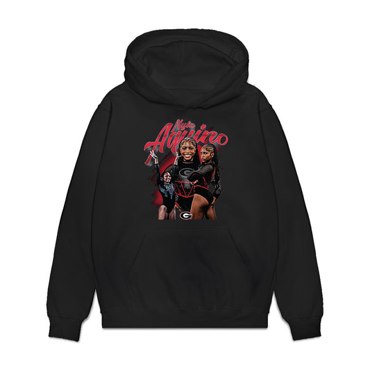 Georgia - NCAA Women's Gymnastics : Nyla Aquino - Collage Premium Hooded Sweatshirt-0