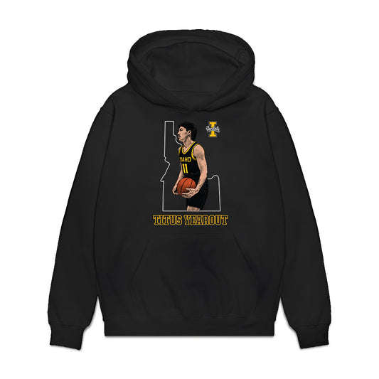 Idaho - NCAA Men's Basketball : Titus Yearout - Caricature Premium Hooded Sweatshirt-0