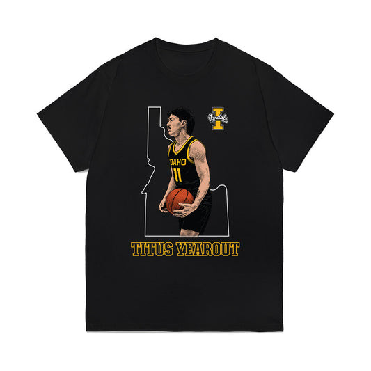 Idaho - NCAA Men's Basketball : Titus Yearout - Caricature Comfort Colors T-Shirt-0