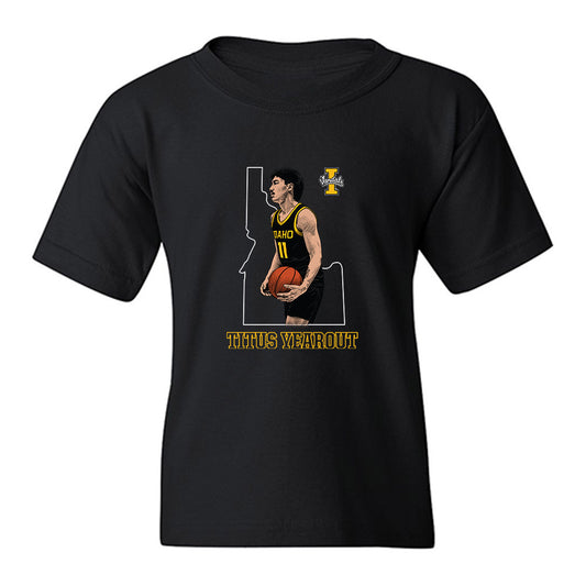 Idaho - NCAA Men's Basketball : Titus Yearout - Caricature Youth T-Shirt-0