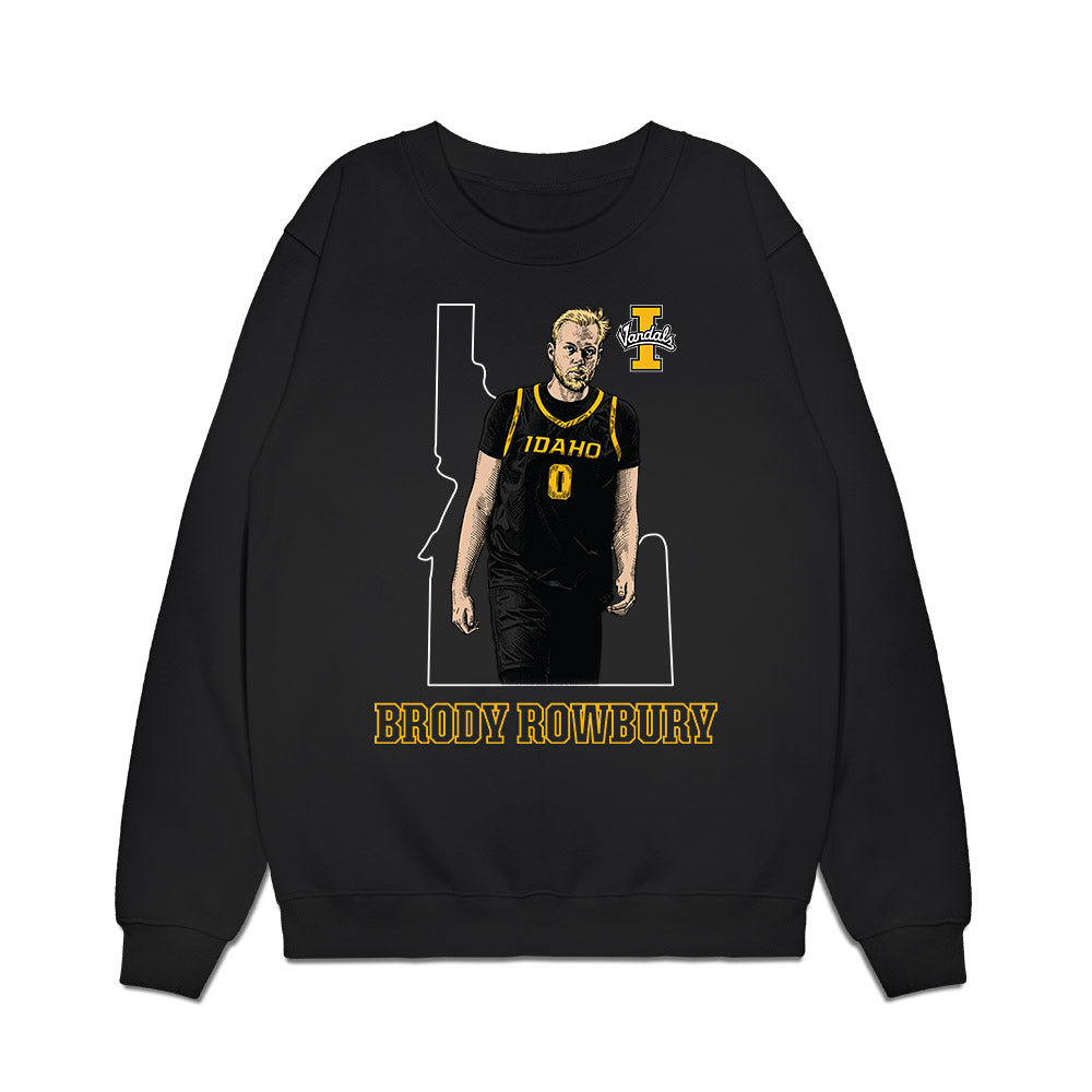 Idaho - NCAA Men's Basketball : Brody Rowbury - Caricature Premium Crewneck Sweatshirt-0