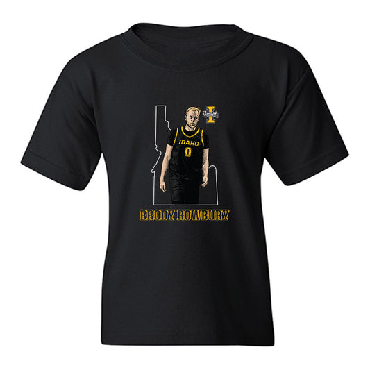 Idaho - NCAA Men's Basketball : Brody Rowbury - Caricature Youth T-Shirt-0