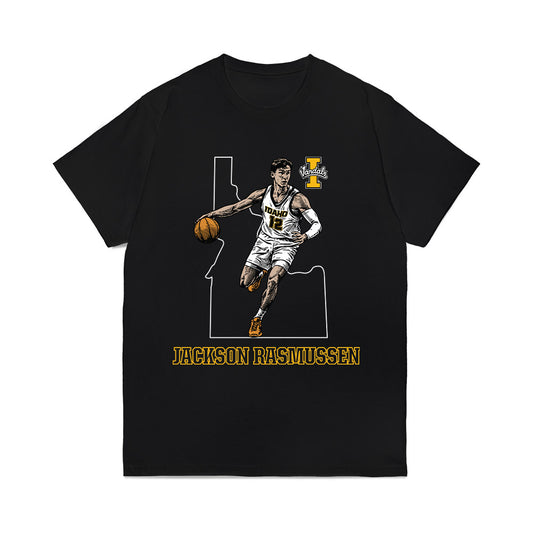 Idaho - NCAA Men's Basketball : Jackson Rasmussen - Caricature Comfort Colors T-Shirt-0