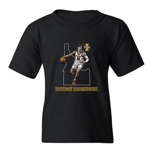 Idaho - NCAA Men's Basketball : Jackson Rasmussen - Caricature Youth T-Shirt-0