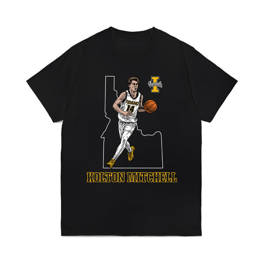 Idaho - NCAA Men's Basketball : Kolton Mitchell - Caricature Comfort Colors T-Shirt-0