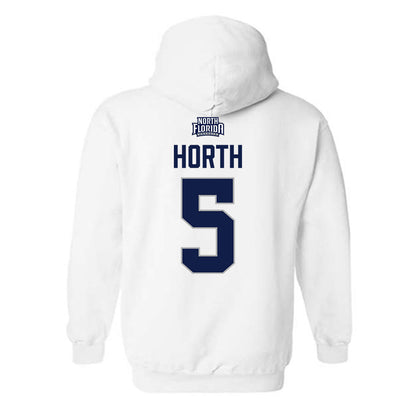 UNF - NCAA Women's Soccer : Skya Horth - Classic Shersey Hooded Sweatshirt-1