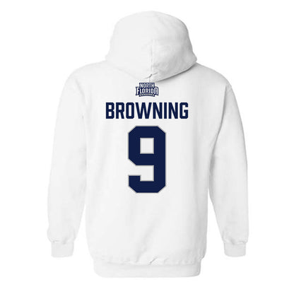 UNF - NCAA Women's Soccer : Chandler Browning - Classic Shersey Hooded Sweatshirt-1